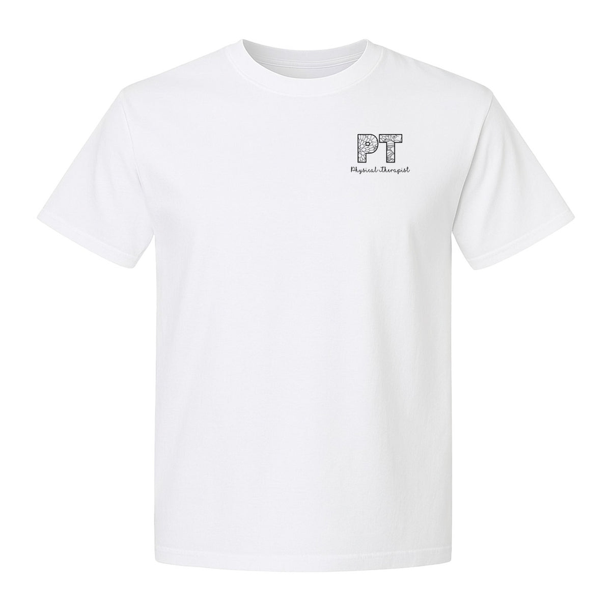 Physical Therapist T-Shirt, Floral PT Pocket Design for Therapy Professionals and Graduation Gifts