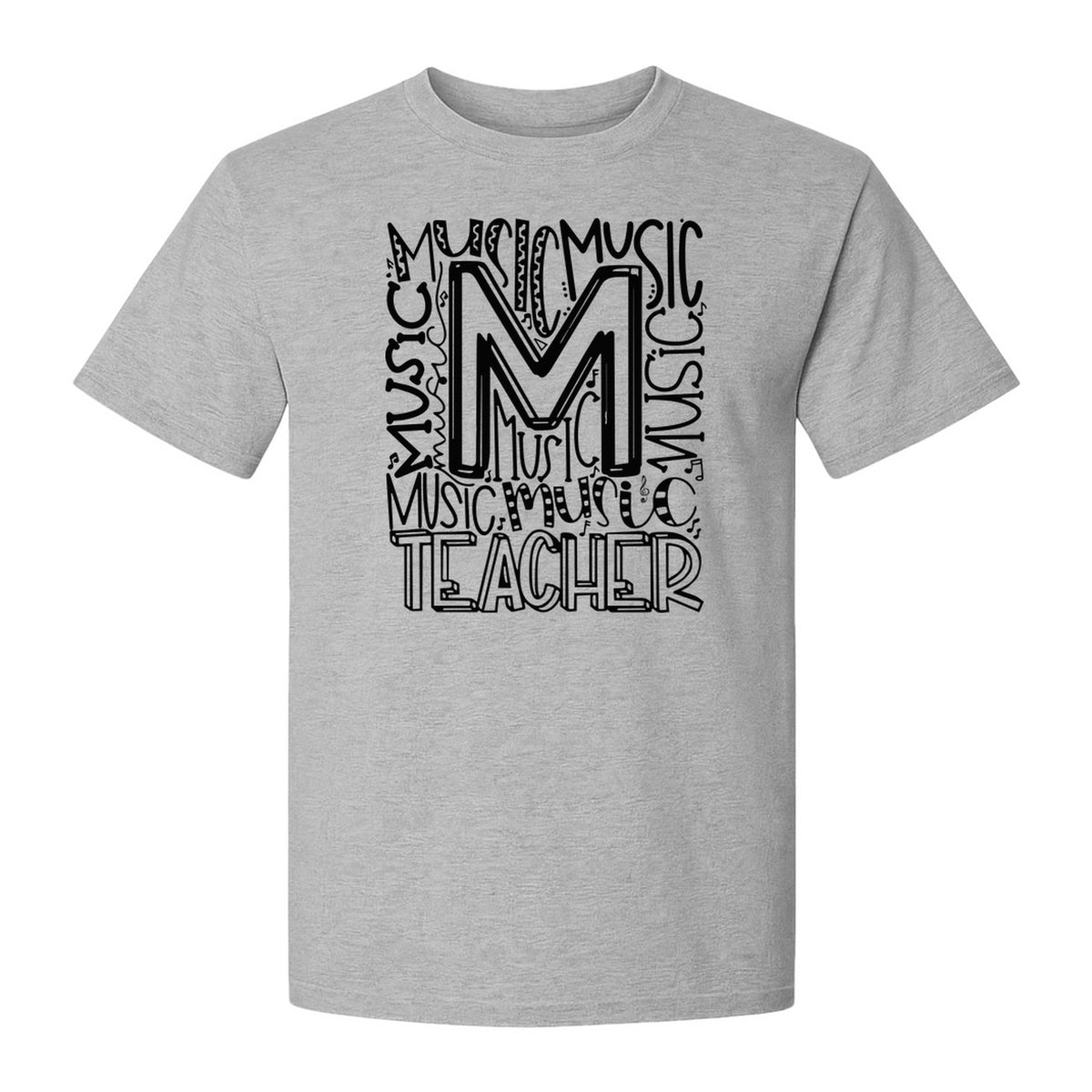 Music Teacher T-Shirt, Typography M Word Art for Band and Choir Educators