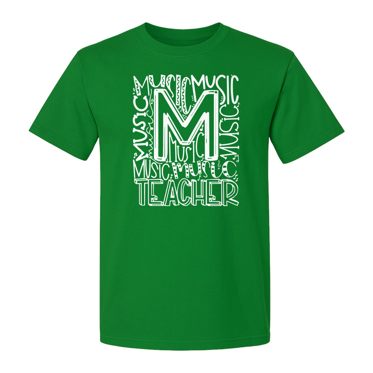Music Teacher T-Shirt, Typography M Word Art for Band and Choir Educators