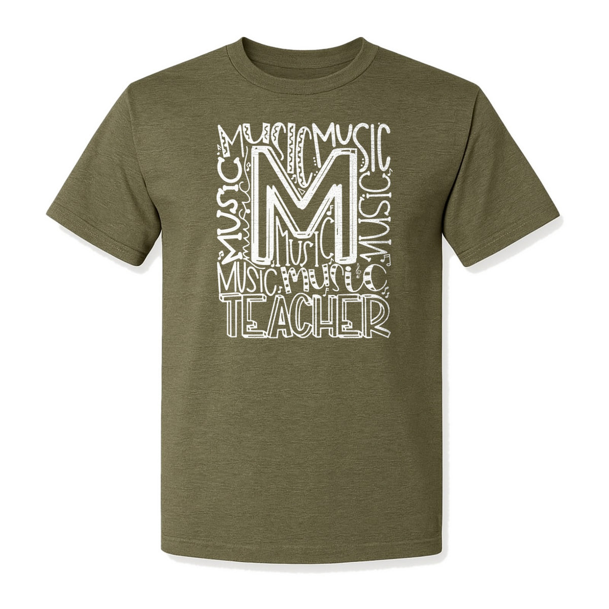 Music Teacher T-Shirt, Typography M Word Art for Band and Choir Educators
