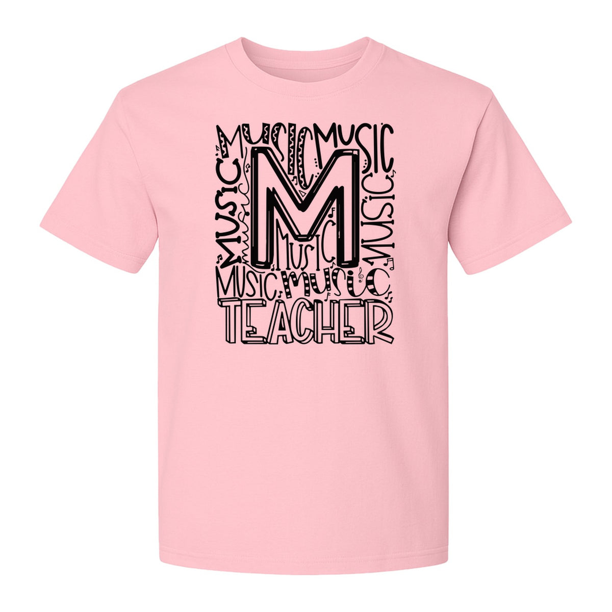 Music Teacher T-Shirt, Typography M Word Art for Band and Choir Educators