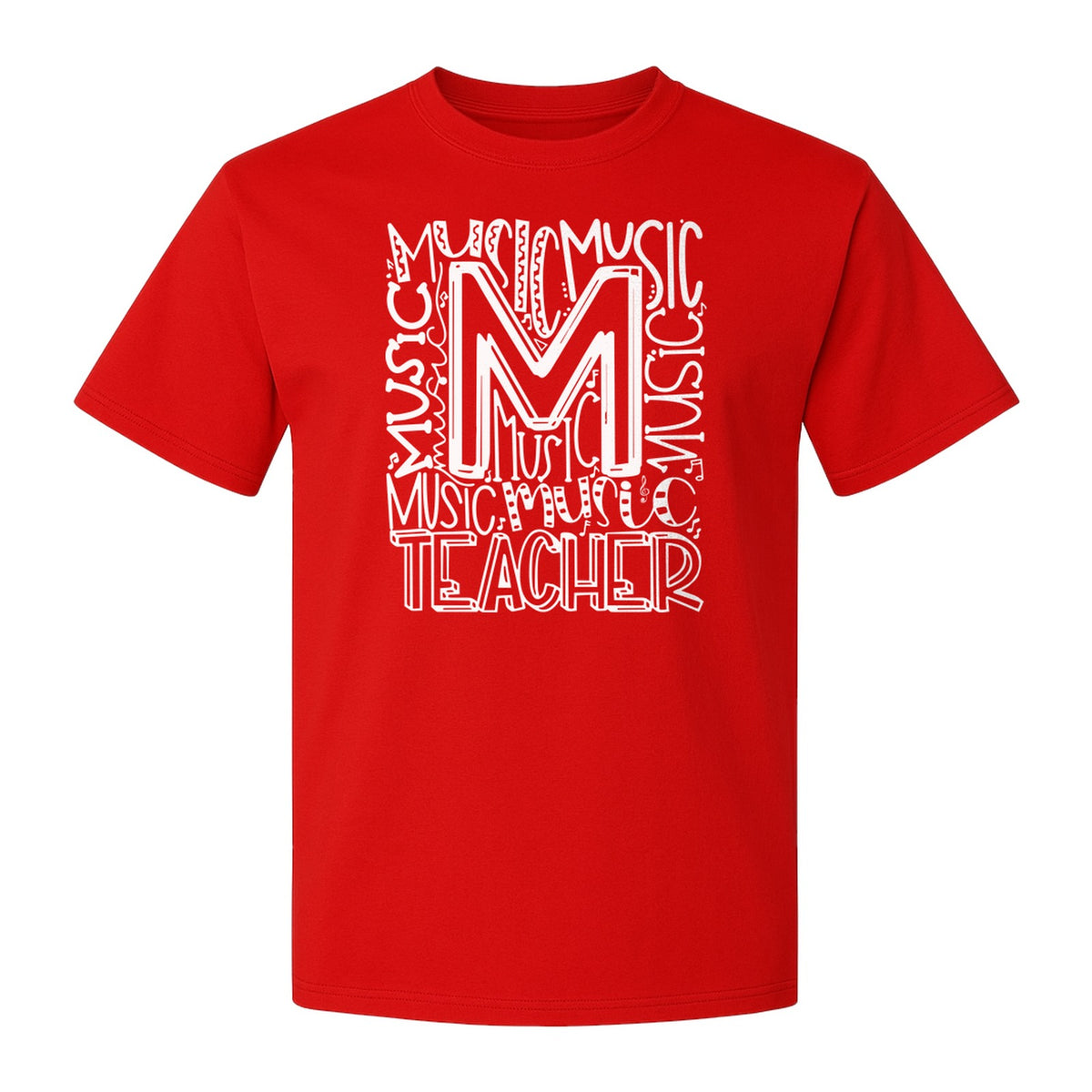 Music Teacher T-Shirt, Typography M Word Art for Band and Choir Educators
