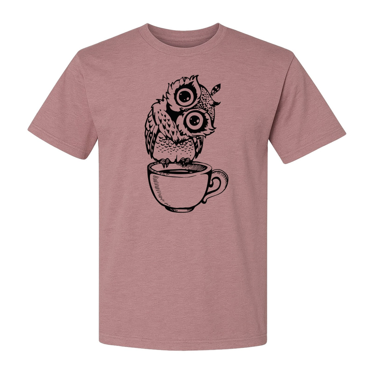 Owl Coffee T-Shirt, Perched in Teacup Design for Bird Watchers and Animal Lovers