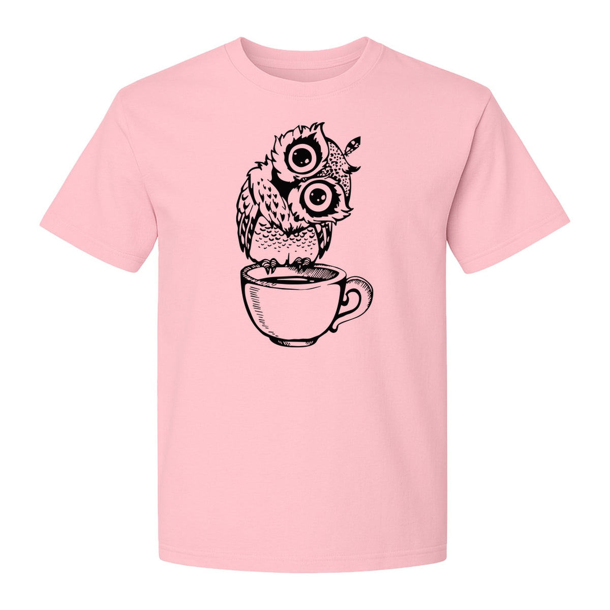 Owl Coffee T-Shirt, Perched in Teacup Design for Bird Watchers and Animal Lovers