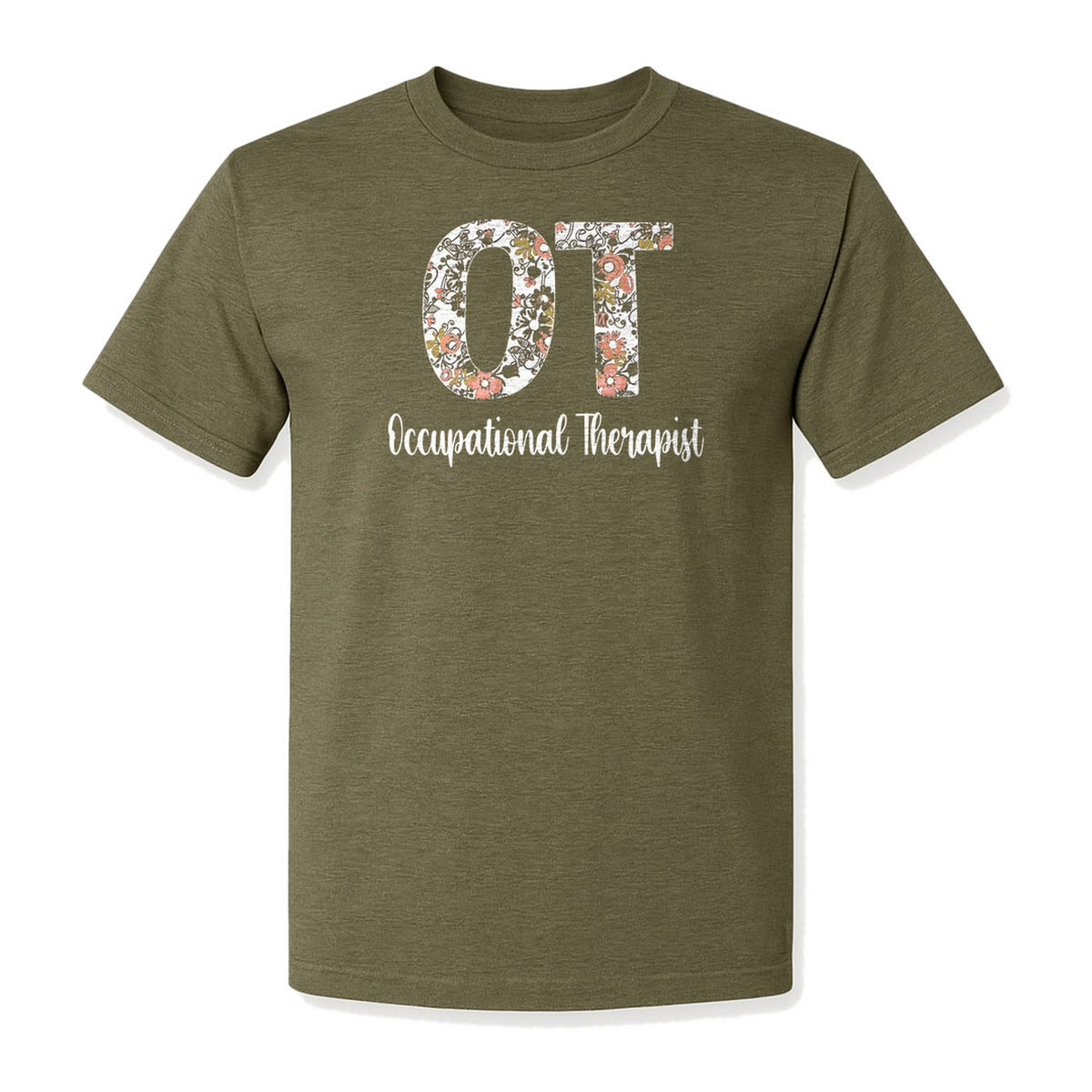 Occupational Therapist T-Shirt, Floral OT Letter Design for Therapy Students and Appreciation
