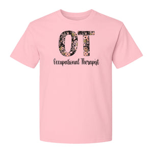 Occupational Therapist T-Shirt, Floral OT Letter Design for Therapy Students and Appreciation
