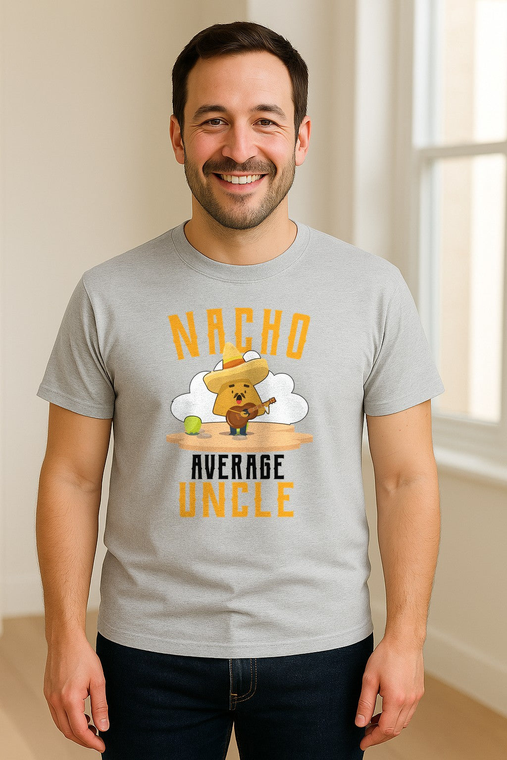 Nacho Average Uncle T-Shirt, Funny Mexican Food Lover Gift for Him