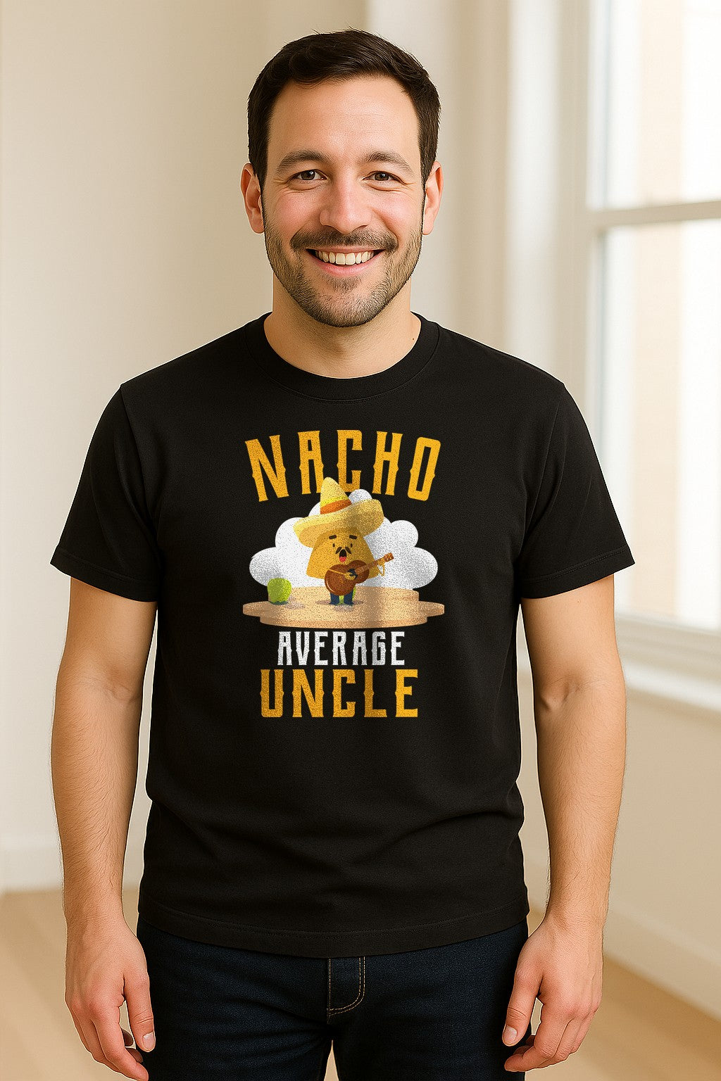 Nacho Average Uncle T-Shirt, Funny Mexican Food Lover Gift for Him