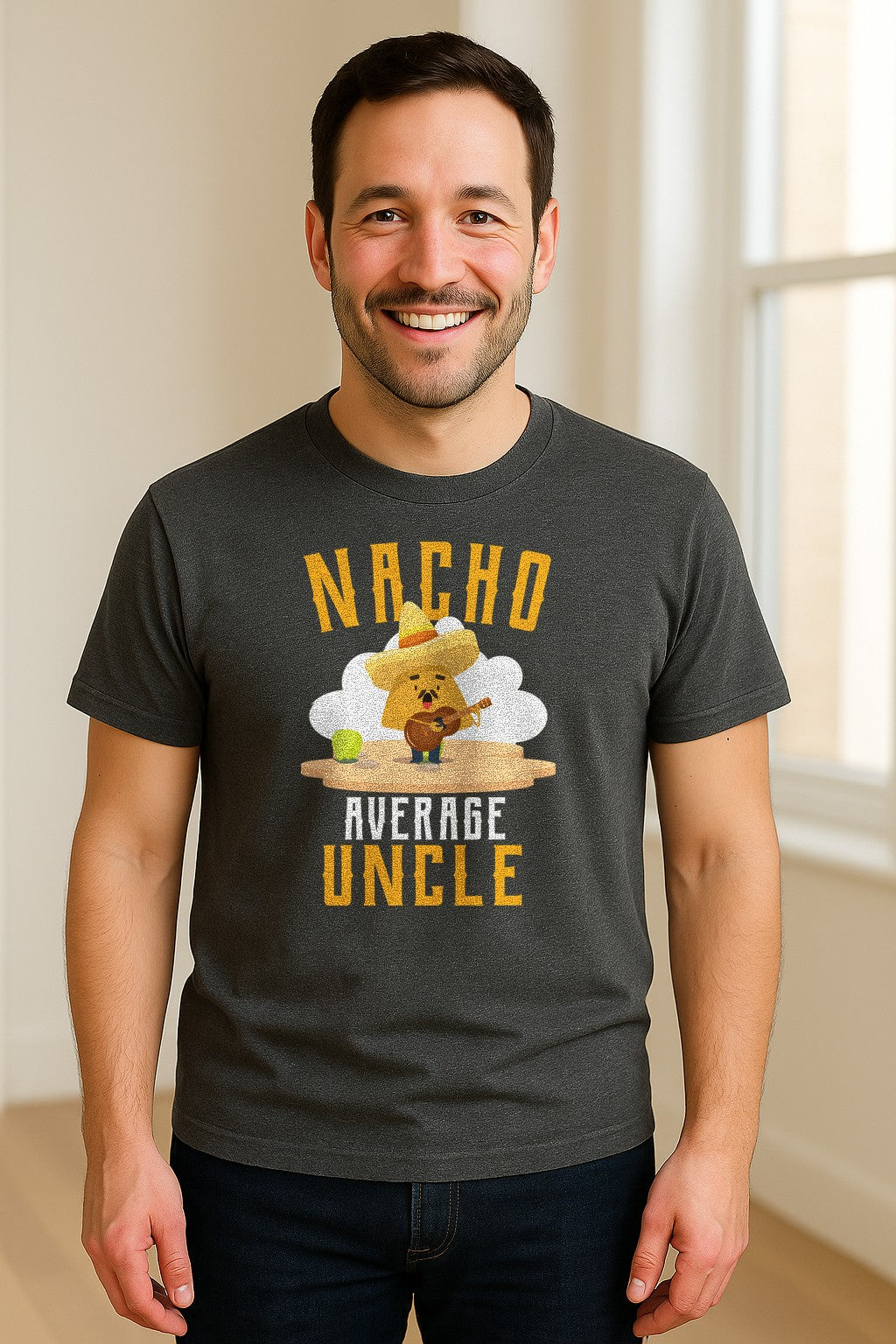 Nacho Average Uncle T-Shirt, Funny Mexican Food Lover Gift for Him