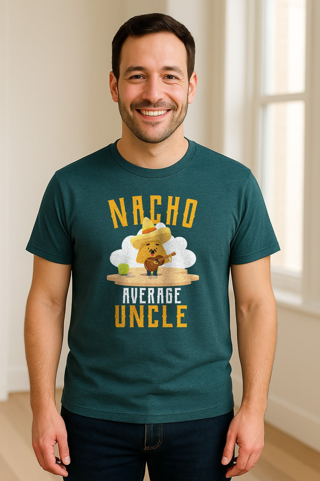 Nacho Average Uncle T-Shirt, Funny Mexican Food Lover Gift for Him
