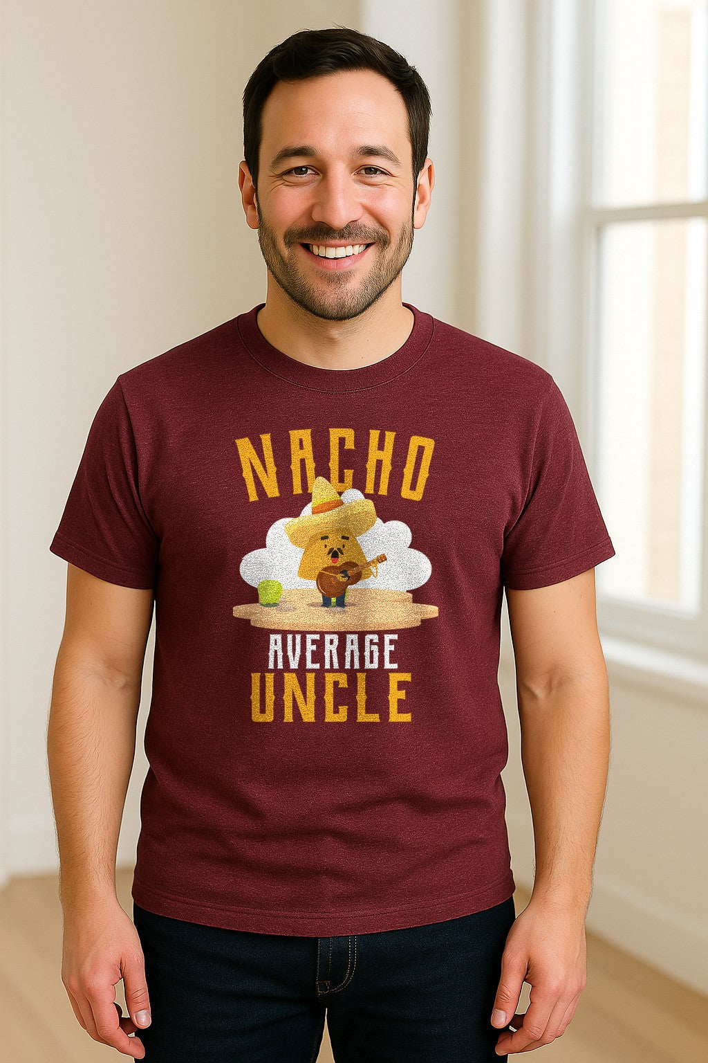 Nacho Average Uncle T-Shirt, Funny Mexican Food Lover Gift for Him