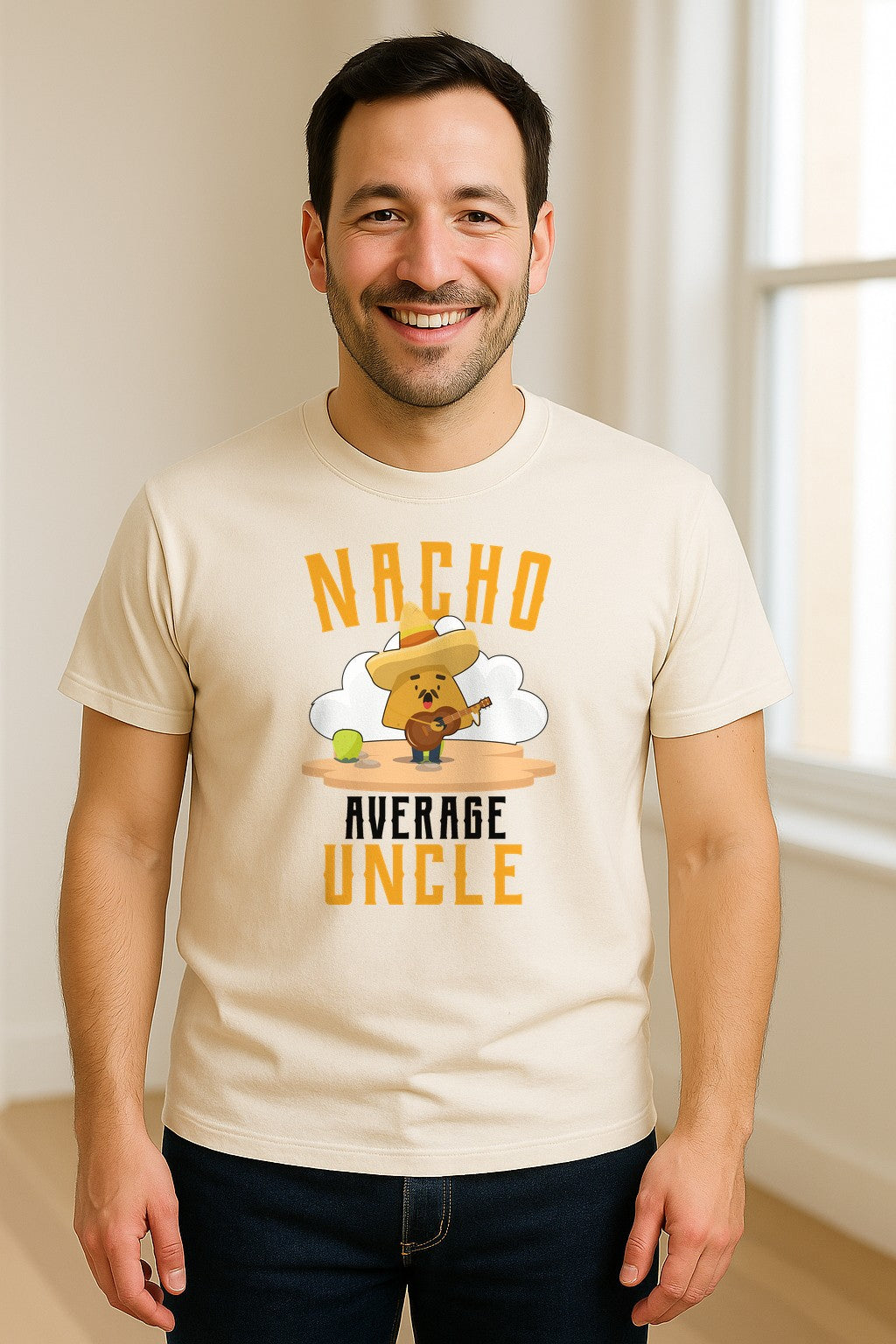 Nacho Average Uncle T-Shirt, Funny Mexican Food Lover Gift for Him