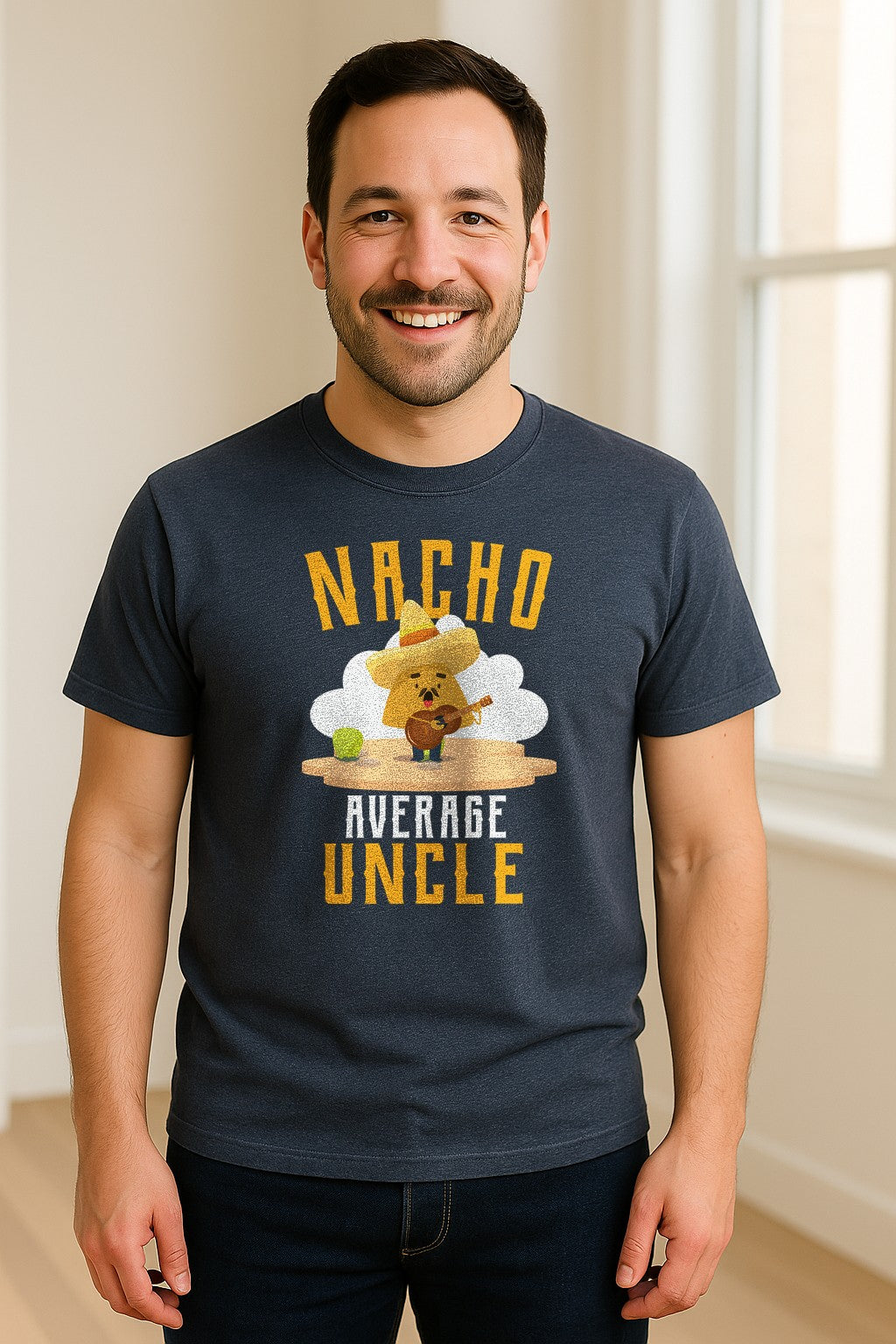 Nacho Average Uncle T-Shirt, Funny Mexican Food Lover Gift for Him