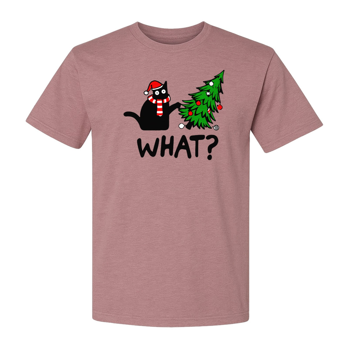 Christmas Cat T-Shirt, Funny What Tree Graphic for Holiday Parties and Animal Lovers
