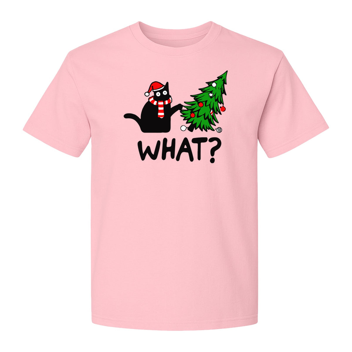 Christmas Cat T-Shirt, Funny What Tree Graphic for Holiday Parties and Animal Lovers