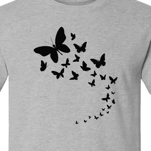 Butterfly T-Shirt, Swirling Silhouette Graphic for Nature Lovers and Garden Fans