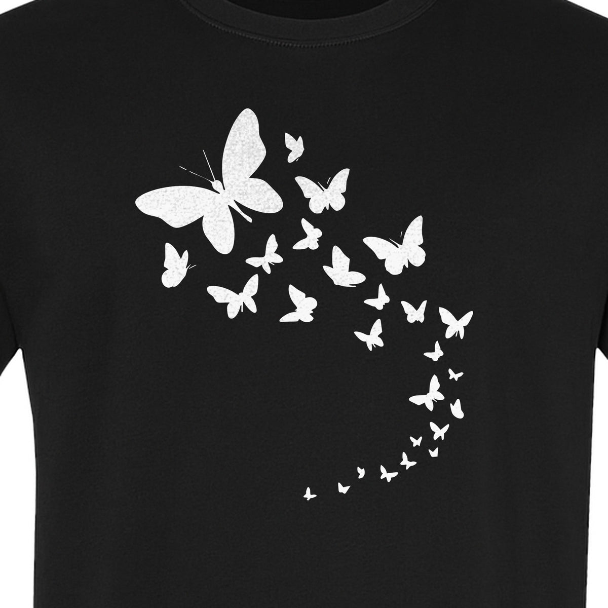 Butterfly T-Shirt, Swirling Silhouette Graphic for Nature Lovers and Garden Fans