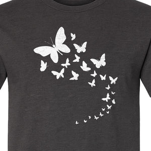 Butterfly T-Shirt, Swirling Silhouette Graphic for Nature Lovers and Garden Fans