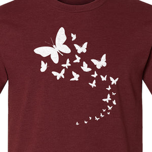 Butterfly T-Shirt, Swirling Silhouette Graphic for Nature Lovers and Garden Fans