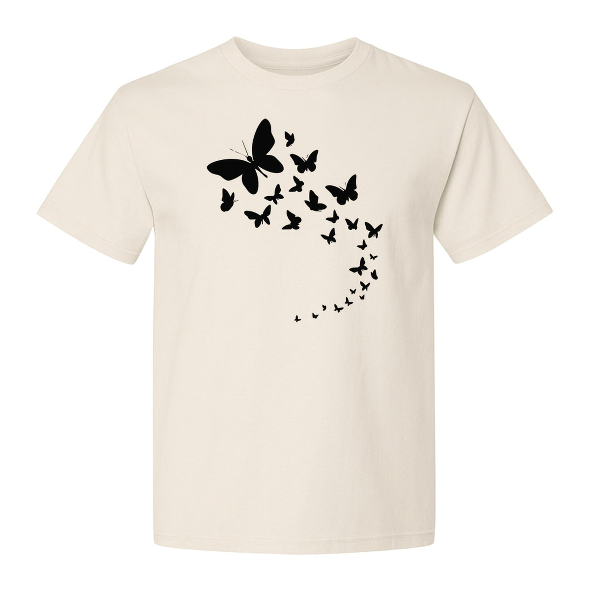 Butterfly T-Shirt, Swirling Silhouette Graphic for Nature Lovers and Garden Fans