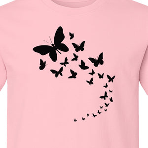 Butterfly T-Shirt, Swirling Silhouette Graphic for Nature Lovers and Garden Fans