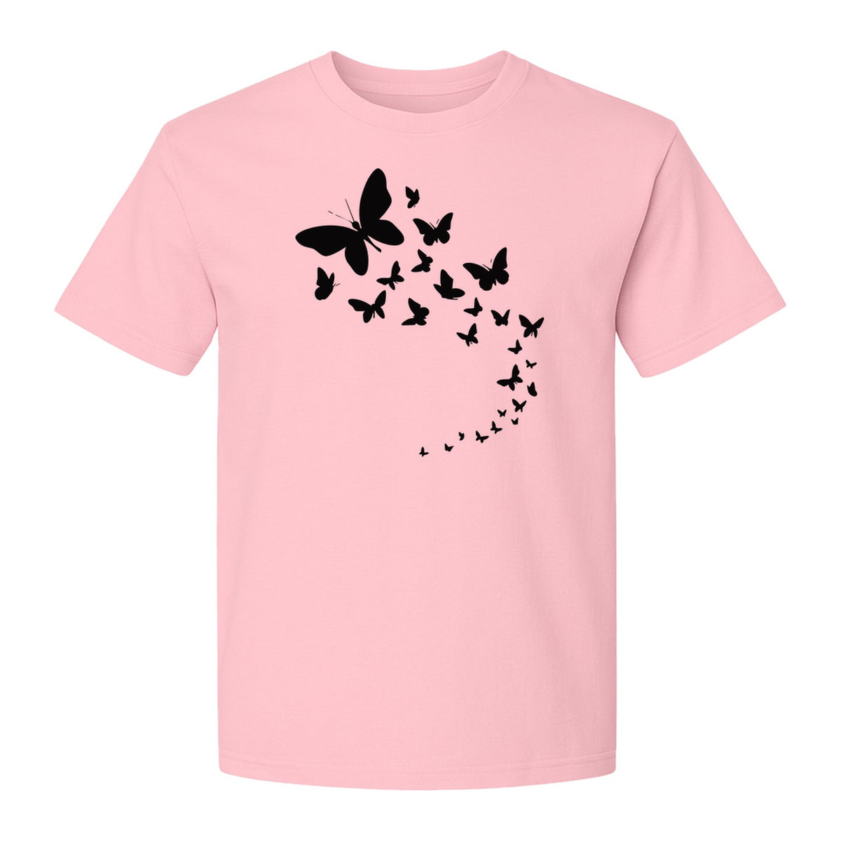 Butterfly T-Shirt, Swirling Silhouette Graphic for Nature Lovers and Garden Fans