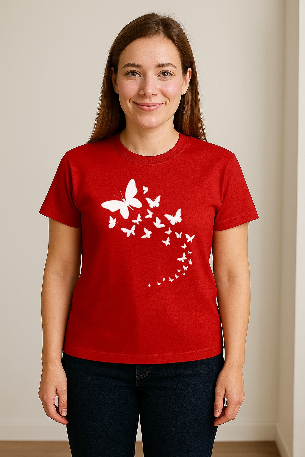 Butterfly T-Shirt, Swirling Silhouette Graphic for Nature Lovers and Garden Fans