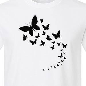 Butterfly T-Shirt, Swirling Silhouette Graphic for Nature Lovers and Garden Fans