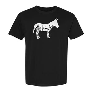 Donkey T-Shirt, Floral Wildflower Farm Animal Graphic for Nature Lovers