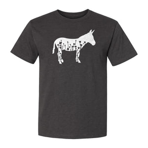 Donkey T-Shirt, Floral Wildflower Farm Animal Graphic for Nature Lovers