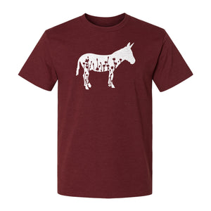 Donkey T-Shirt, Floral Wildflower Farm Animal Graphic for Nature Lovers