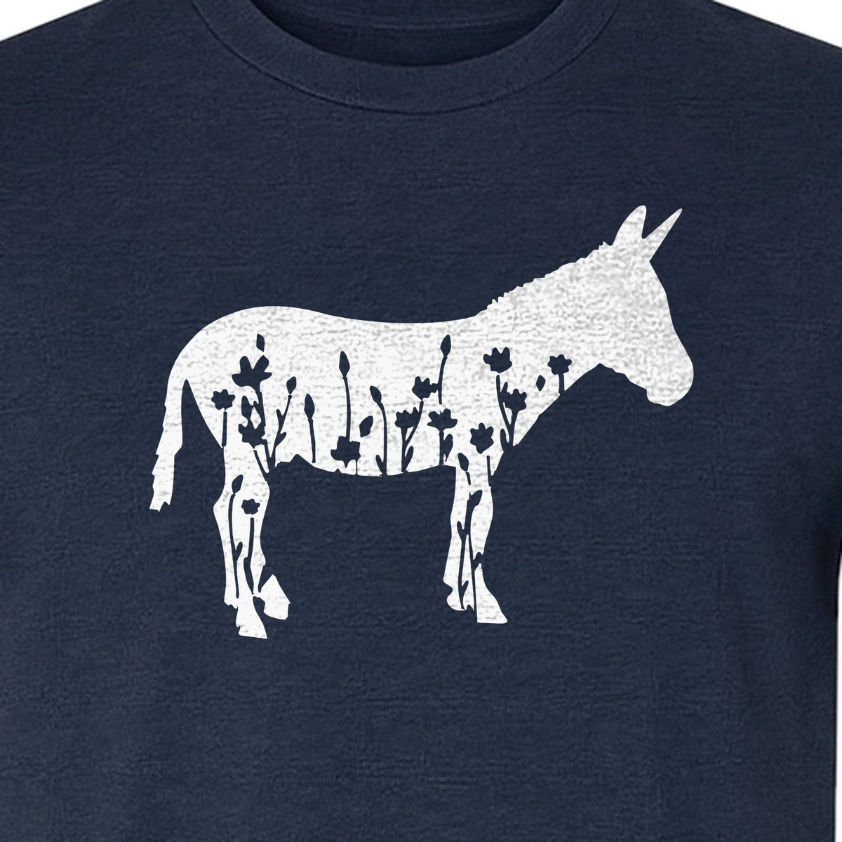 Donkey T-Shirt, Floral Wildflower Farm Animal Graphic for Nature Lovers
