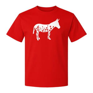 Donkey T-Shirt, Floral Wildflower Farm Animal Graphic for Nature Lovers