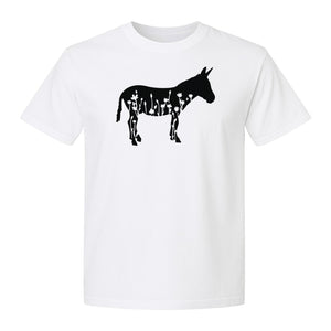 Donkey T-Shirt, Floral Wildflower Farm Animal Graphic for Nature Lovers