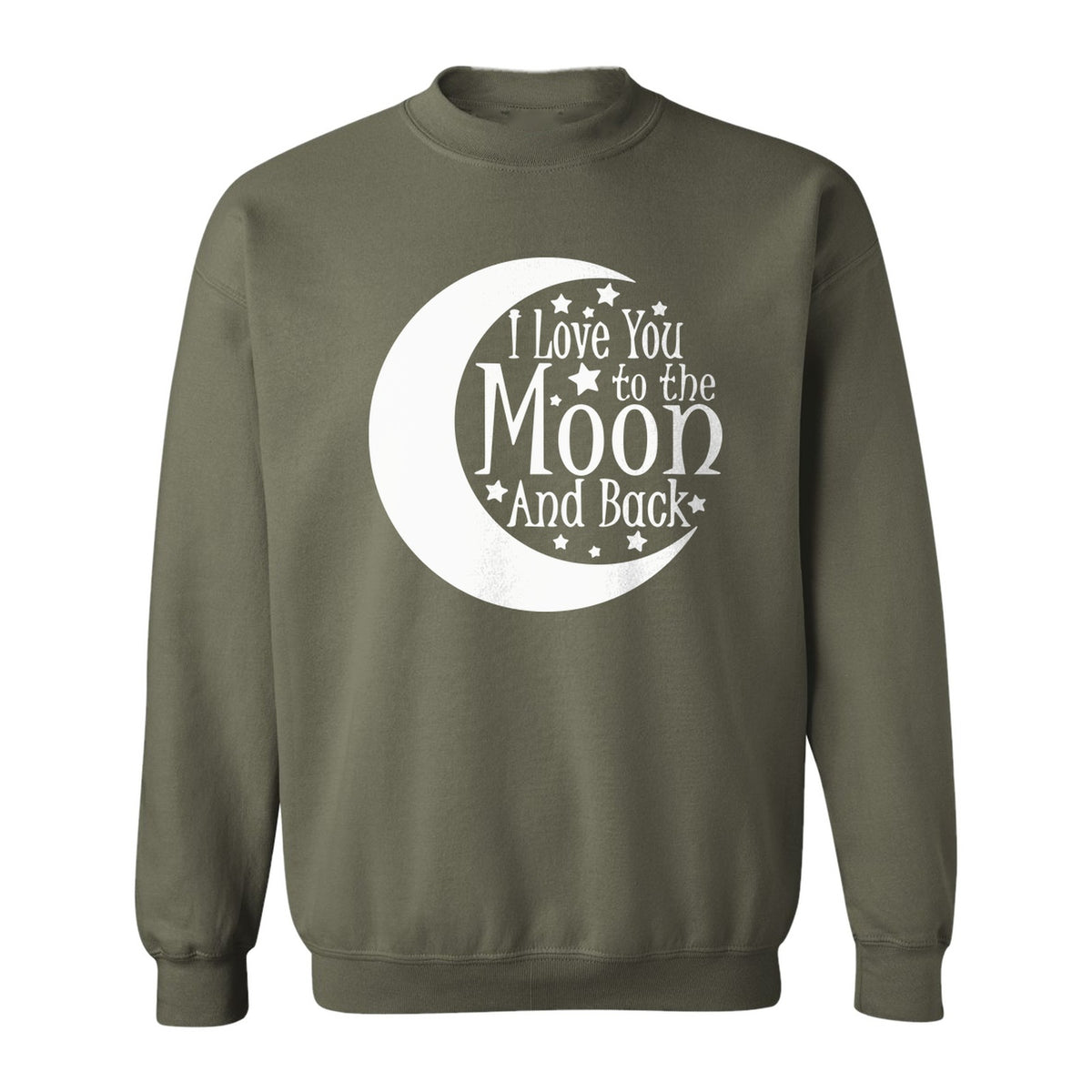 Valentine's Day Sweatshirt, I Love You to the Moon and Back Crescent with Stars