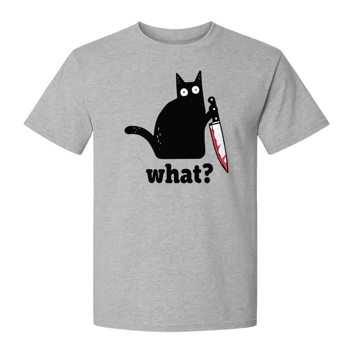 Black Cat T-Shirt, What Knife Graphic Funny Horror Design for Kitty Lovers
