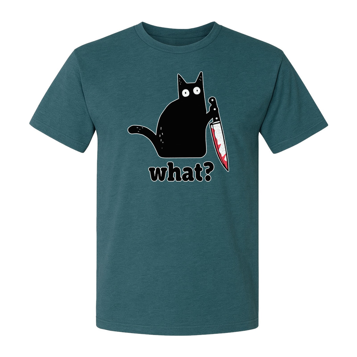 Black Cat T-Shirt, What Knife Graphic Funny Horror Design for Kitty Lovers