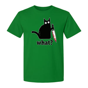 Black Cat T-Shirt, What Knife Graphic Funny Horror Design for Kitty Lovers