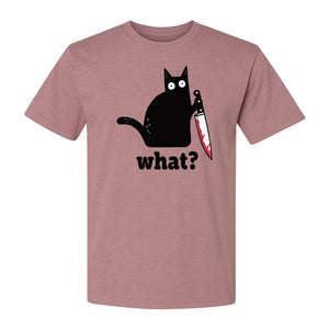 Black Cat T-Shirt, What Knife Graphic Funny Horror Design for Kitty Lovers