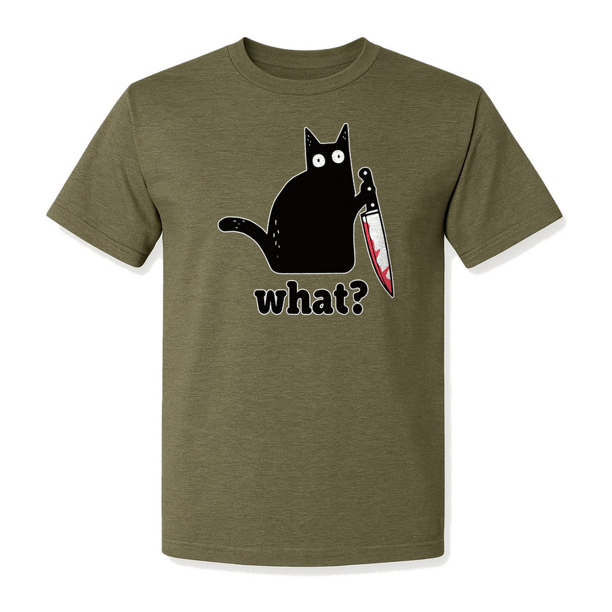 Black Cat T-Shirt, What Knife Graphic Funny Horror Design for Kitty Lovers
