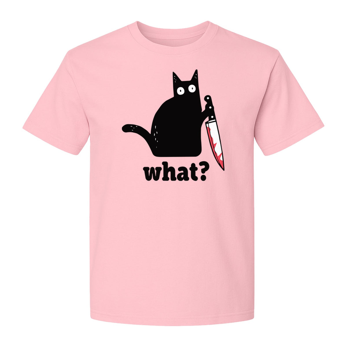 Black Cat T-Shirt, What Knife Graphic Funny Horror Design for Kitty Lovers