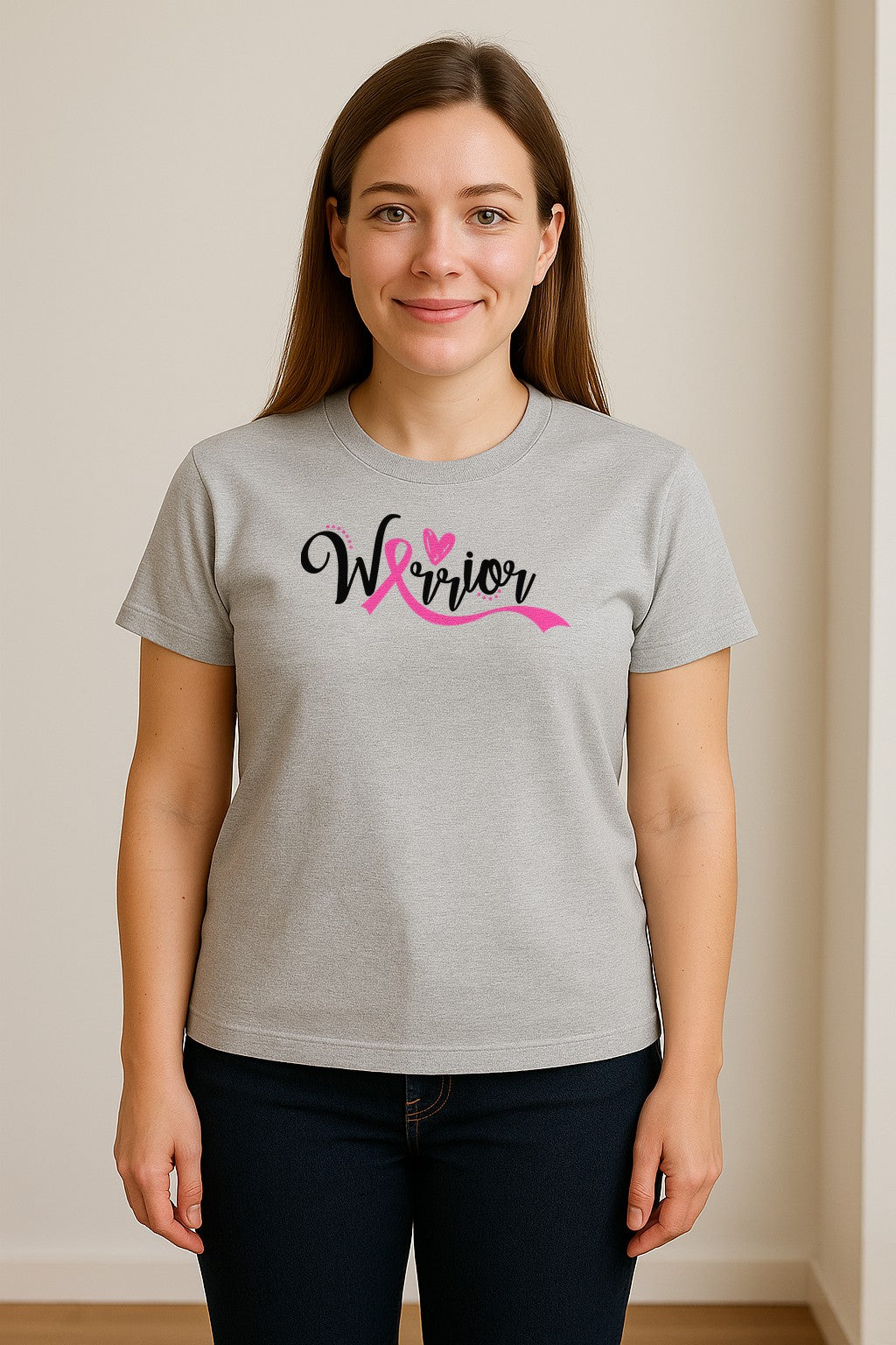 Breast Cancer Awareness T-Shirt, Warrior Pink Ribbon Support Design for Survivors and Loved Ones