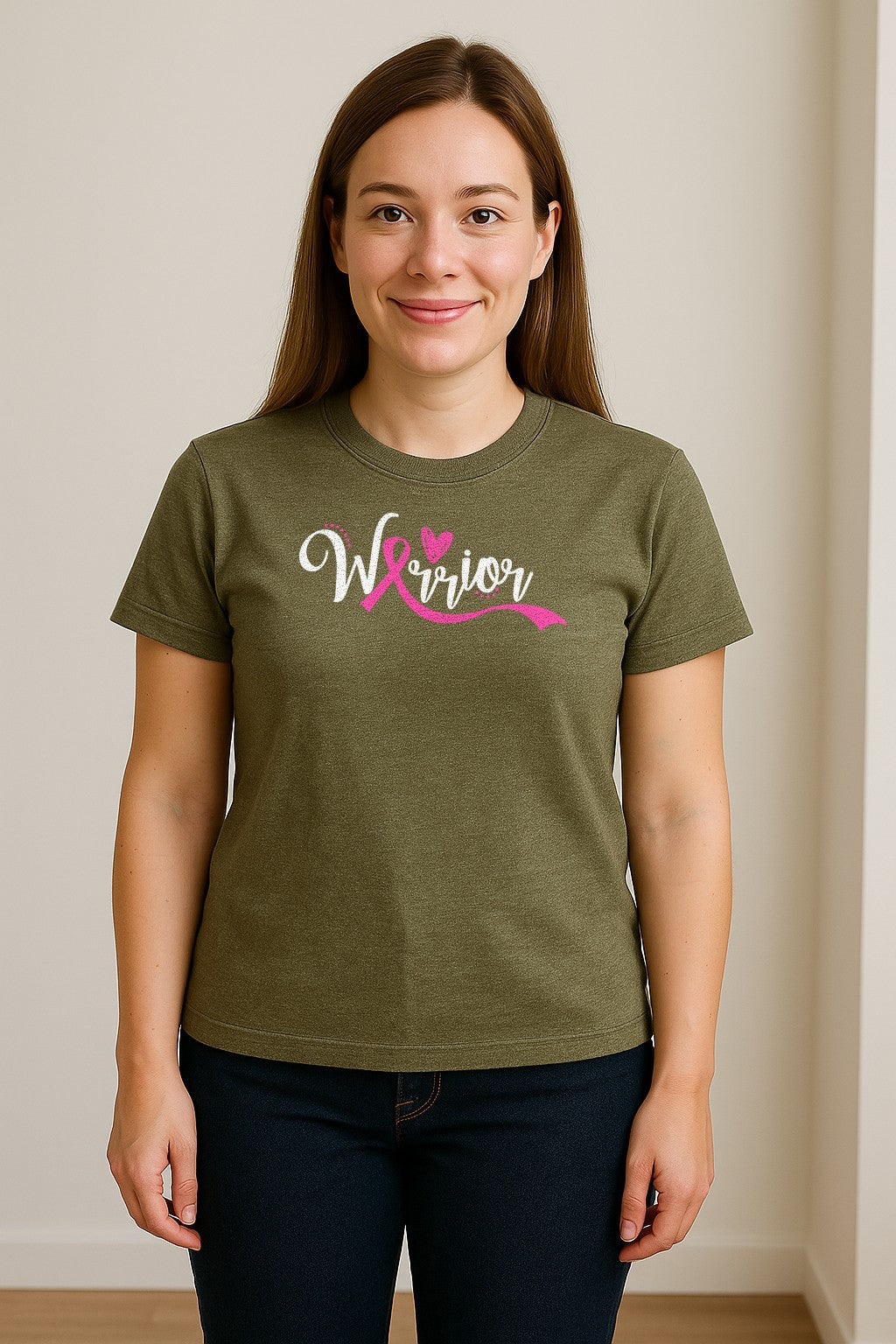 Breast Cancer Awareness T-Shirt, Warrior Pink Ribbon Support Design for Survivors and Loved Ones