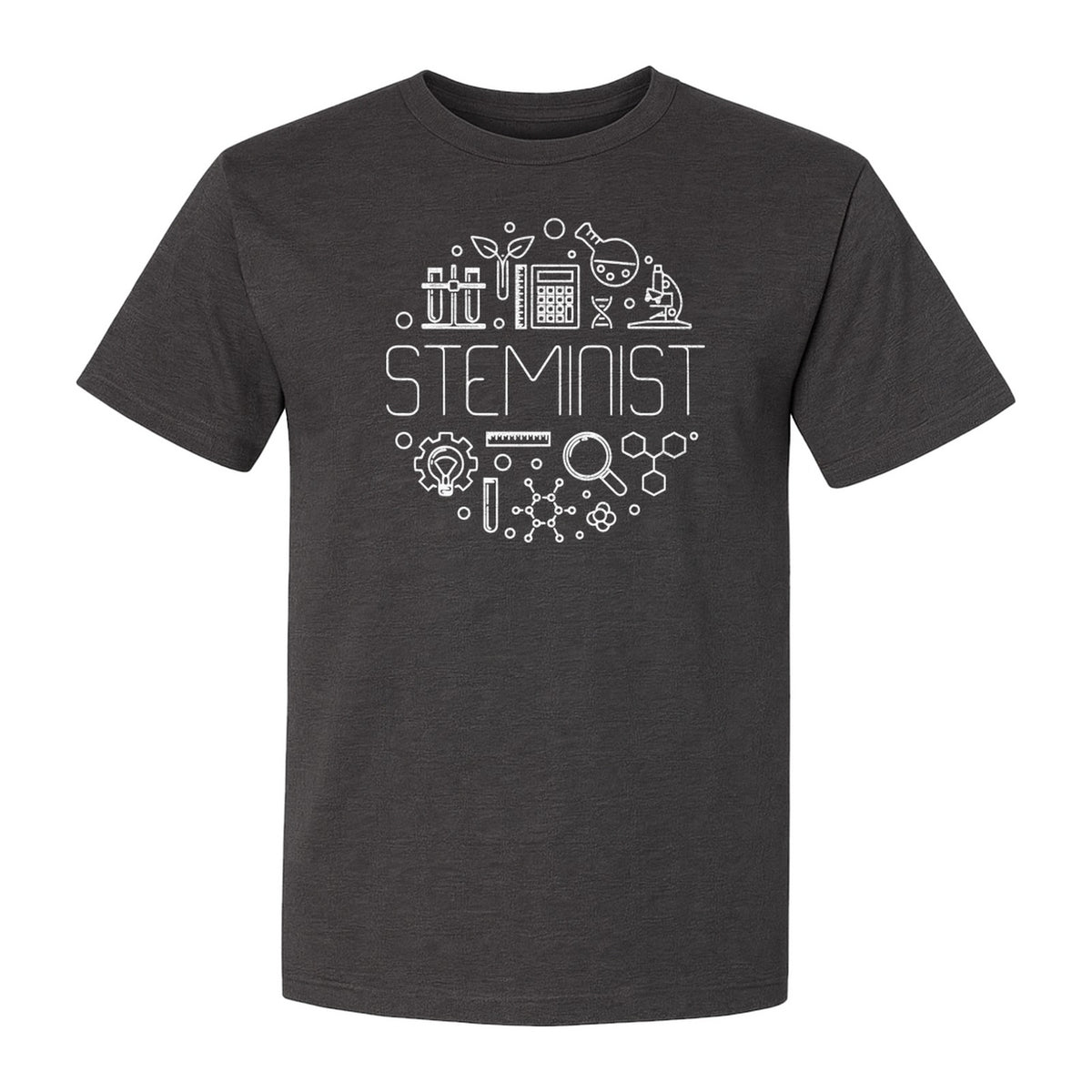 STEMinist T-Shirt, Science Icons Graphic for Women Scientists, Teachers, Students and STEM Graduates
