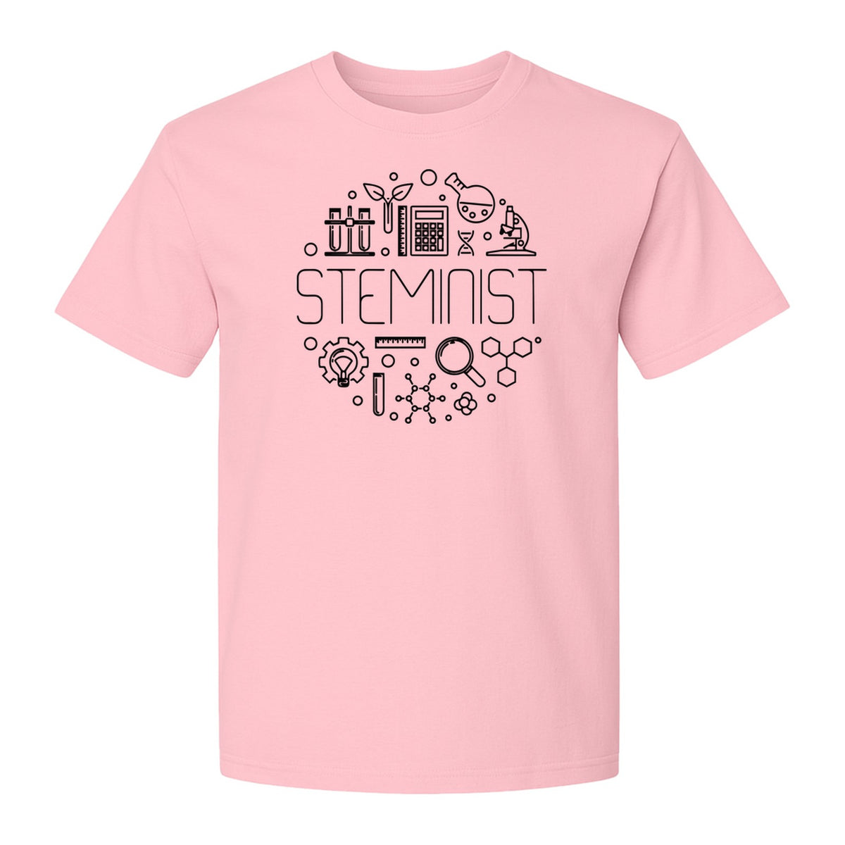 STEMinist T-Shirt, Science Icons Graphic for Women Scientists, Teachers, Students and STEM Graduates