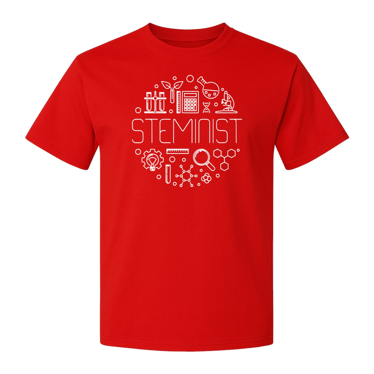 STEMinist T-Shirt, Science Icons Graphic for Women Scientists, Teachers, Students and STEM Graduates