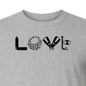 Scuba Diving T-Shirt, Love Letter Graphic for Divers and Underwater Adventure Gifts