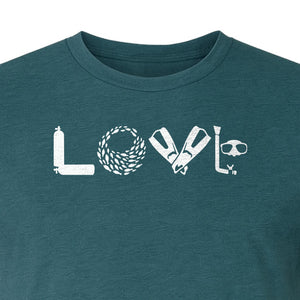 Scuba Diving T-Shirt, Love Letter Graphic for Divers and Underwater Adventure Gifts