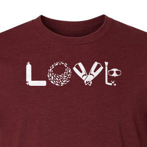 Scuba Diving T-Shirt, Love Letter Graphic for Divers and Underwater Adventure Gifts