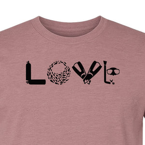 Scuba Diving T-Shirt, Love Letter Graphic for Divers and Underwater Adventure Gifts